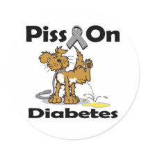 Piss On Diabetes Round Stickers