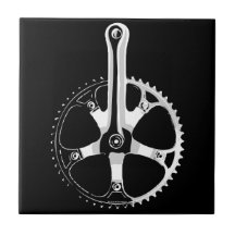 Pista Bicycle Crankset - white on black Tile