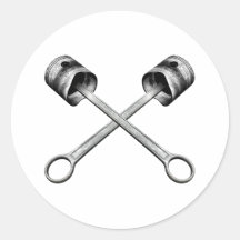 Piston Crossbones Sticker