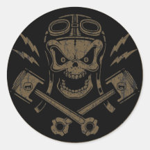 Piston Pistoff II -silver/gold Round Sticker