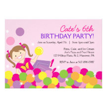 Pit Ball Birthday Party Invitations