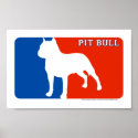 Pit Bull Major League Dog Print