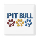 PIT BULL TERRIER Dad Paw Print 1 magnets
