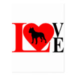 PITBULL LOVE RED AND BLACK POSTCARDS