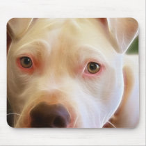 Pitbull Puppy Dog Eyes Art Photography Mouse Pad