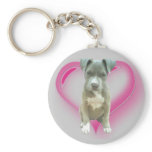 Pitbull puppy keychain