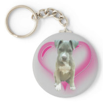 Pitbull puppy keychain