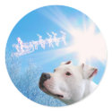 PItbull White Dog Christmas Wish stickers