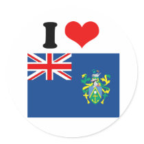 Pitcairn Islands Flag Round Sticker