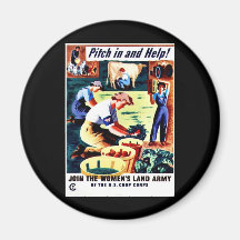 Pitch In And Help Refrigerator Magnets