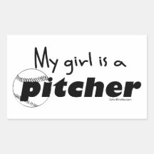 Pitcher (Daughter) Rectangle Stickers