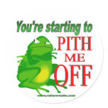 Pithed off frog 2 round sticker