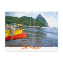 Pitons, Soufriere St Lucia postcards