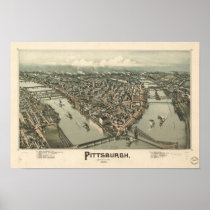Pittsburgh Pennsylvania 1902 Antique Panoramic Map