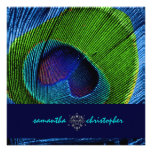 PixDezine Psychedelic Peacock feather invitations