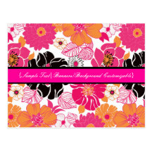 PixDezines Alegre Retro Floral, Marketing Postcard