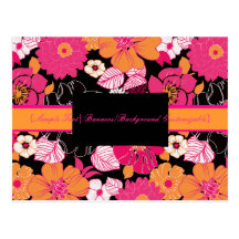 PixDezines Alegre Retro Floral, Marketing Postcard