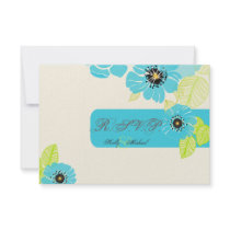 PixDezines Blue Poppies RSVP cards