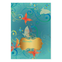 PixDezines butterflies+dragonflies, place cards Business Card Template