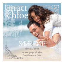 PixDezines Chadelier+Filigree/save date Personalized Announcement