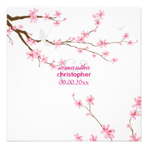 PixDezines Cherry blossom/diy background Personalized Invite