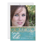 PixDezines Desiree Damask/vintage turquoise invitations