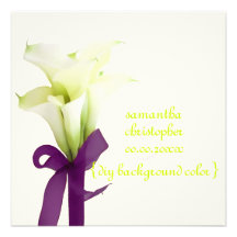 PixDezines diy background/calla lily bouquet Personalised Invites