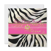 PixDezines DIY colour/natural Zebra, Bat Mitzvah Custom Invite