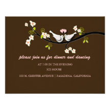 PixDezines doves/love birds/diy background colour! Personalised Announcements