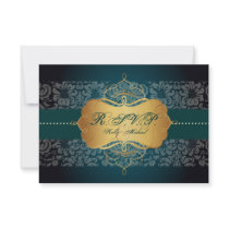 PixDezines Fidora Damask RSVP cards