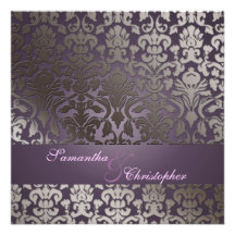 PixDezines flora damask /diy background Personalised Invitation