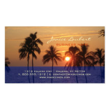 PixDezines Hawaiian Beach Sunset Business Cards
