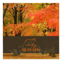 PixDezines in the woods, fall weddings/DIY events Personalized Invite