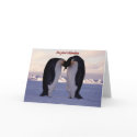 PixDezines Kissing Emperor Penguin Valentine's cards