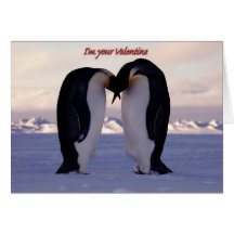 PixDezines Kissing Emperor Penguin Valentine's Greeting Cards
