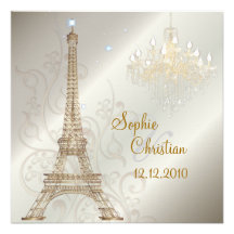 PixDezines La Tour Eiffel+Chandelier+Swirls Custom Invites