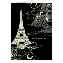 PixDezines La Tour Eiffel+Swirls Cards