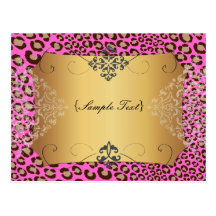 PixDezines Leopard spots/pink Post Card