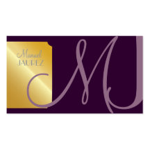PixDezines Monogram Business Card en retro colours