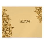 PixDezines Ornamental Rustic Gold Swirls Personalised Invitation
