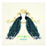 PixDezines Peacock Feather/cobalt+swirl invitations