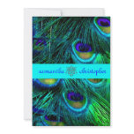 PixDezines Peacock feather /psychedelic colours invitations