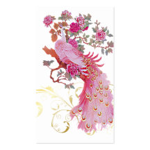 PixDezines pink peacock/diy background colour Business Card