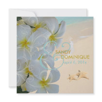 PixDezines Plumeria Lei /beach/starfish tropical Invitations