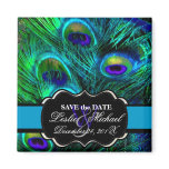 PixDezines Psychedelic Peacock, Save the Date Refrigerator Magnets