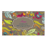 PixDezines retro flora/DIY background colour Business Card