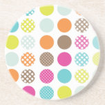 PixDezines Retro Polka Dots/DIY background colour! coasters