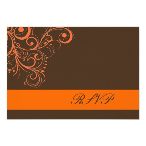 PixDezines rsvp Chocolate + Orange Swirls Personalized Announcement