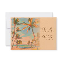 PixDezines rsvp Vintage Beach Scence/Aloha/Luau