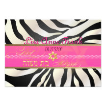PixDezines rsvp Zebra, Bat Mitzvah/DIY colour-blac Invites